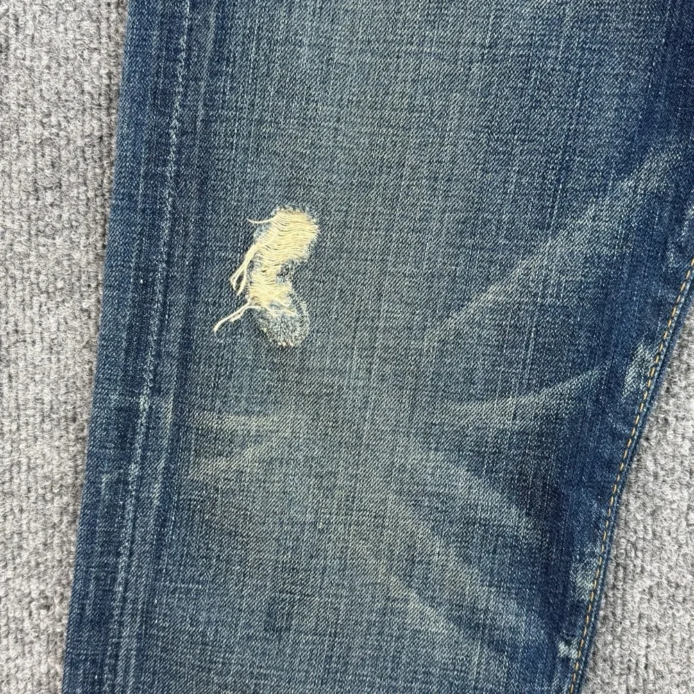 True Religion Geno Jeans Mens 29x32 Blue Denim Geno USA Distressed Selvedge NWT